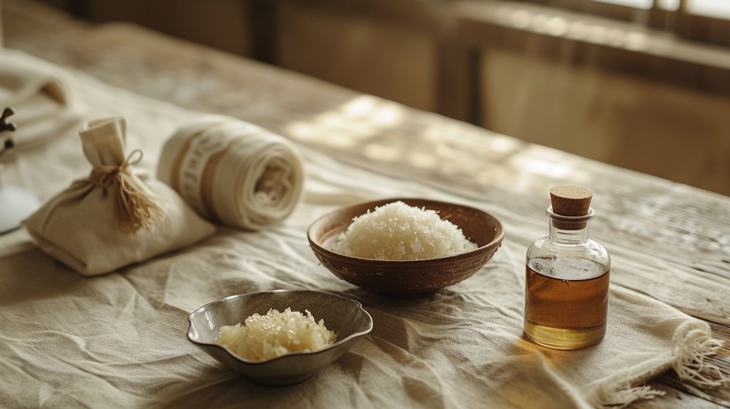 発酵食品と化粧品のある食卓